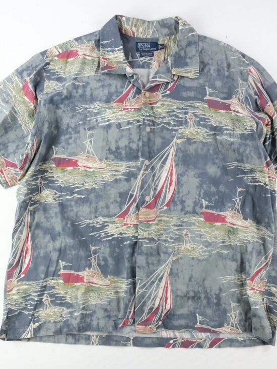Polo Ralph Lauren Other - Vintage Polo Ralph Lauren Shirt Mens Size 2XL Hawaiian Camp Nautical Sailboat